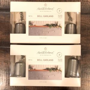 Set of 2 Hearth and hand metal bell garlands NIB
